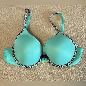 Victoria’s Secret body by Victoria Demi Bra 34B Mint Leopard Cheetah